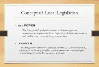Three crucial roles of the Sanggunian in local governance.